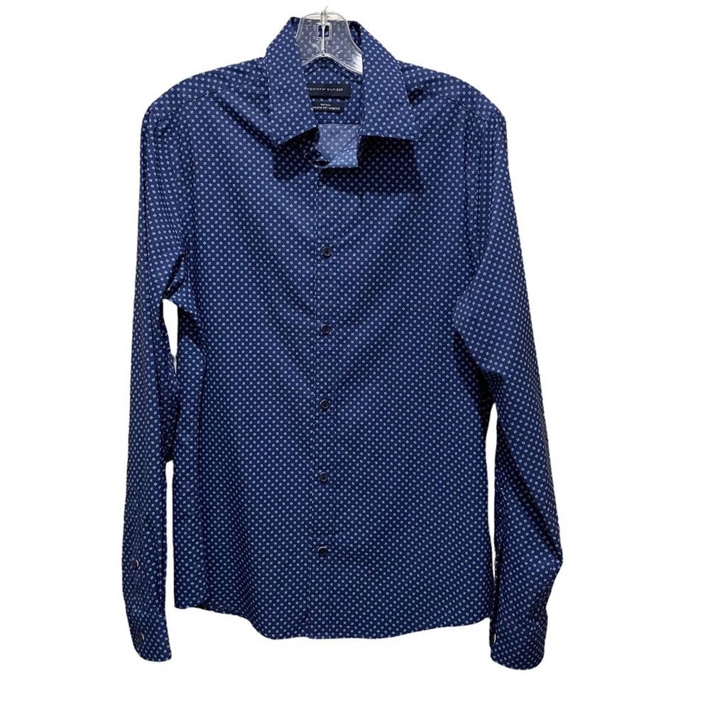 Tommy Hilfiger Athletic Fit Button Down Shirt Blue Mens Size Small